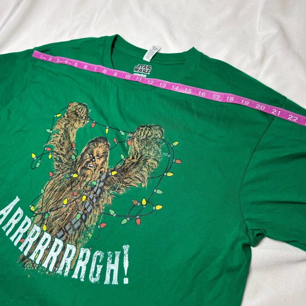 Star Wars Green Chewbacca Holiday Lights Tee - Picture 8 of 10
